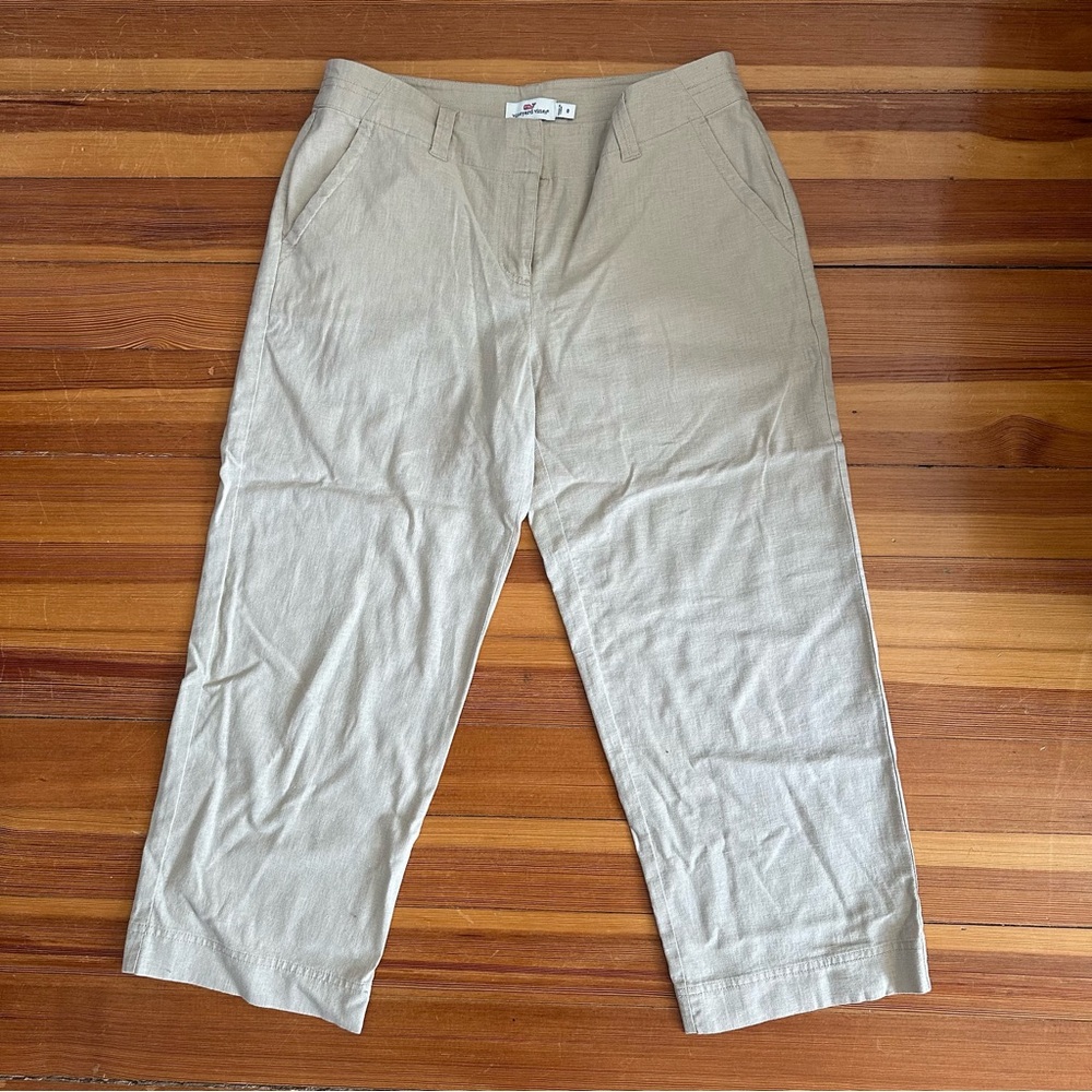 Vineyard Vines Cropped Womens Linen Pants Size 8